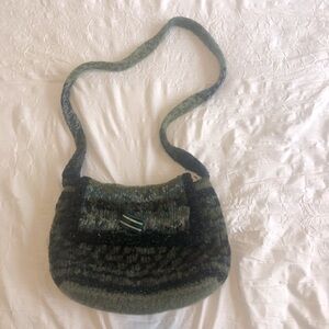 Handmade Felted Knit/Crochet Crossbody Handbag. Green and Blue Colors
See Photos